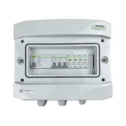 PV tavle tilslutningAC hermetisk IP65 EMITER med AC overspændingsafleder Noark type 2, 16A 3-F, RCD type A 40A/300mA