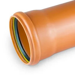 PVC external sewage pipe 200X4.9X1000 SN4 KL.N ML (multilayer, foamed), with a LOCK seal K-U21