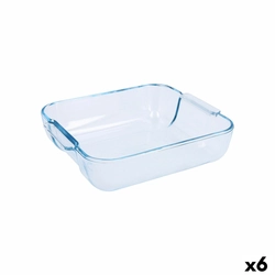 Pyrex Classic Kitchen Platter Square Transparent Glass 25 x 22 x 6 cm (6 kosov)