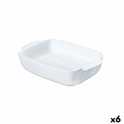 Pyrex Signature virtuves šķīvis Balta keramika Taisnstūrveida 25 x 19 x 7 cm (6 Gabali)