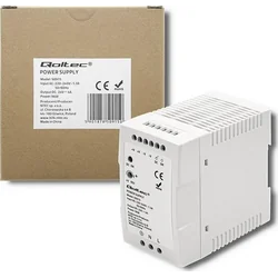 Qoltec DIN rail power supply | 96W | 24V | 4A | White | Slim