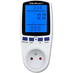 Qoltec Wattmérő energiafogyasztás számláló PM0626 | 3680W | 16A | LCD