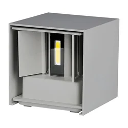 Quadratische LED-Wandleuchten - Bridgelux - IP65 - Grau - 5W - 700 Lumen - 3000K