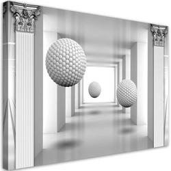 Quadro em tela, Esferas em um túnel geométrico 3D -120x80