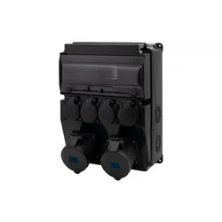 Quadro preto CAJA 12M SCENIC - tomadas retas 16A/3P, 32A/3P, 4x230V F3.2903