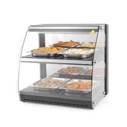 Quartz heating display case - two-level