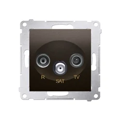 R-TV AC-SAT antenna socket, terminal/terminating (module), matt bronze (met.)