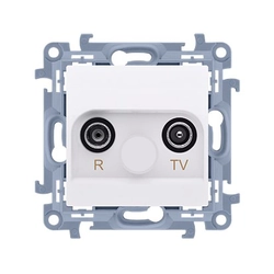 R-TV, oddělený konec anténní zásuvka (modul) att.TV-1.0 db,R-1,5 dB, bíláSimon10