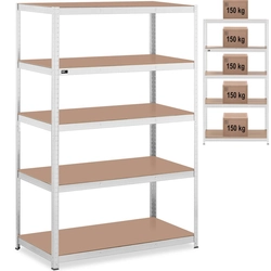 rack de armazenamento de metal 5 prateleiras 750 kg 120 x 60 x 180 cm cinza