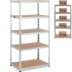 rack de armazenamento de metal 5 prateleiras 875 kg 90 x 60 x 180 cm cinza