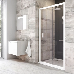 Ravak Blix sliding shower door, BLDP2-120, white+glass Transparent