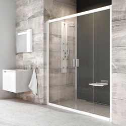 Ravak Blix sliding shower door, BLDP4-120, white+glass Transparent