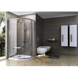 Ravak Pivot semicircular shower cabin, PSKK3-80, satin+transparent glass