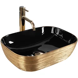 Rea Belinda BLACK GOLD BRUSH lavabo da appoggio