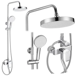 REA BLOOM Shower Set WHITE CHROME