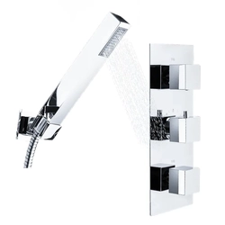 Rea Brito chrome shower faucet with hidden earpiece