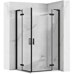 REA Cabine de Douche Double Hugo Noir 100x100