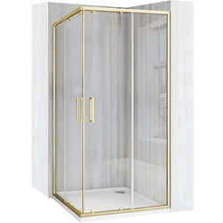 Rea City 90x90 Duschkabine in gebürstetem Gold