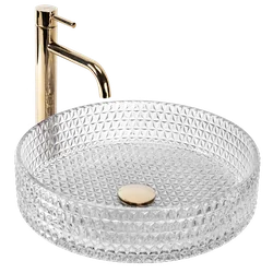 Rea Cristal Lavabo da appoggio trasparente 39