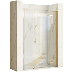 Rea Hugo 130 Gold Brushed Shower Door