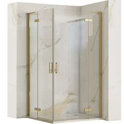 REA Hugo Double Shower Cabin 90x100 Brushed Gold