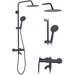 Rea Lungo shower set black with thermostat