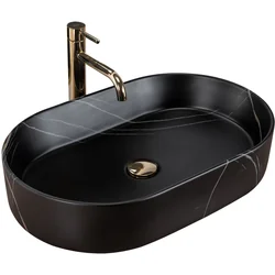 REA NADIA STONE countertop washbasin, MATT BLACK