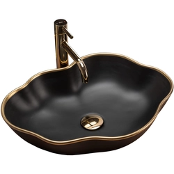 Rea Peal Black Gold Egde countertop washbasin - additional 5% DISCOUNT with code REA5