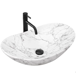 Rea Royal Statuario Marble Matt bänkskiva tvättställ