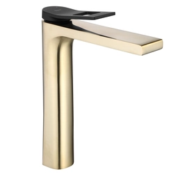 REA SOUL black/gold brushed tall basin faucet