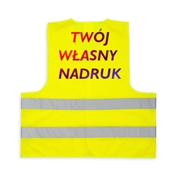 REFLECTIVE VEST WITH AN OVERPRINT 120g / m2 / TWO REFLECTIVE CROSS BELTS