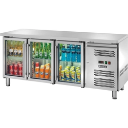 Refrigerador de bar profissional 3-Drzwiowa 417L Amitek 1010035