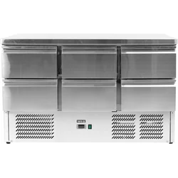 Refrigerated table with 6 drawers 368L