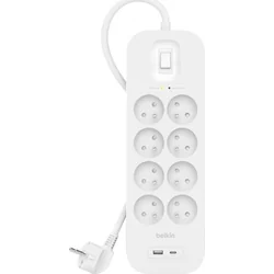 Regleta con protección contra sobretensiones Belkin SurgePlus 8 enchufes 2 m blanco (SRB003ca2M)