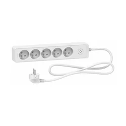 Regleta con protección contra sobretensiones Schneider Electric Odace 5 tomas 1.5 m blanco (ST9351W)