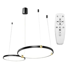 Rengas LED-lamppu + kaukosäädin APP763-30-50 Musta