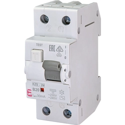 Residual current circuit breaker with overcurrent protection KZS-2M AC B20/0.03