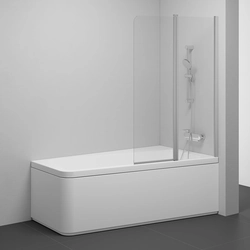 Reversible Badezimmerwand Ravak 10°, 10CVS2-100 R Satin+Glas Transparent