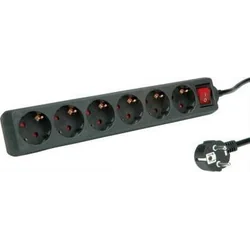 Roline Power strip ROLINE Power strip. 6-gniazd. s přepínačem. Černá. 1.5 m