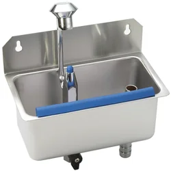 Rondelle de bouton avec système de lavage pour montage au mur du plan de travail Profi Line 220 x 120 x 90 mm - Hendi 755174