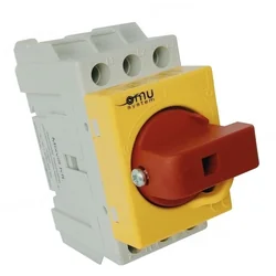 Rotary modular switch 3 pole 25A 0-1 ON-OFF IP20 mounting on rail or with screws