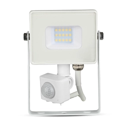 Roterbara LED-strålkastare med PIR-sensor - Samsung - IP65 - Vit - 10W - 800 Lumen - 4000K - 5 År