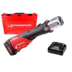 Rothenberger ROMAX 4000 Prensa para tubos a batería Estándar | 18 V | 12 - 108 mm | 32 kN | Escobilla de carbón | Batería 1 x 4 Ah + cargador | en Rocase