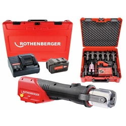 Rothenberger Set R4000 Pressatubi a batteria MaxiPro Compact | 18 V | 0 - 110 mm | 34 kN | Spazzola di carbone | Batteria 1 x 4 Ah | In una valigia