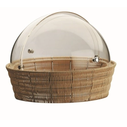 Round basket with roll-top lid