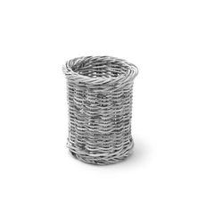 Round gray cutlery basket