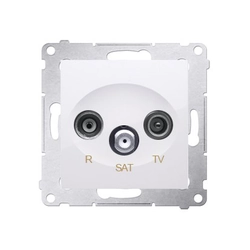 RTV-SAT-Durchgangssteckdose.R 11dB TV und SAT 10dB, Weiss Simon54