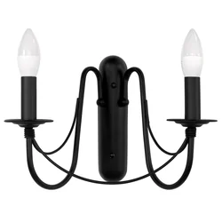 Rustikale klassische schwarze Wandlampe APP646-2W