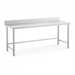 RVS tafel - 200 x 70 cm - rand - draagvermogen 95 kg - Royal Catering ROYAL CATERING 10012636 RCAT-200/70-SPS
