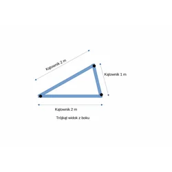 Sada prvků pro vytvoření dvojice trojúhelníků pro panely do 230cm výšky, svisle